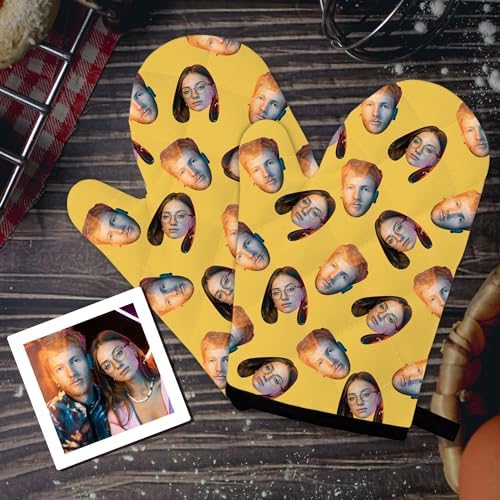 Personalized Oven Mitts Set Heat-Resistant and Durable for Cooking and BBQ
