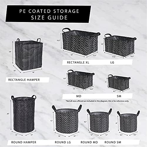 DII laundry storage collection Stone Stripe Collapsible Bins 2 piece set