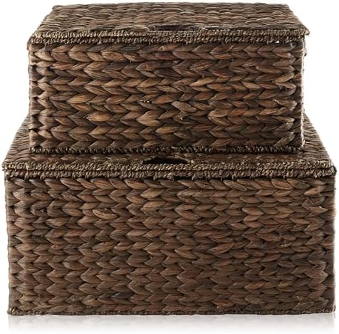 Casafield Water Hyacinth Storage Basket Set Eco-Friendly Stylish Multipurpose Organizer
