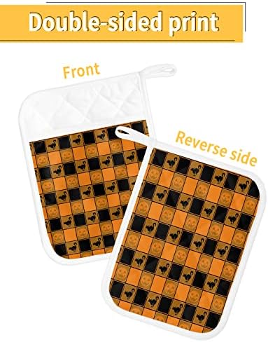 Halloween Heat-Resistant Potholders Set of 5 - Black Orange