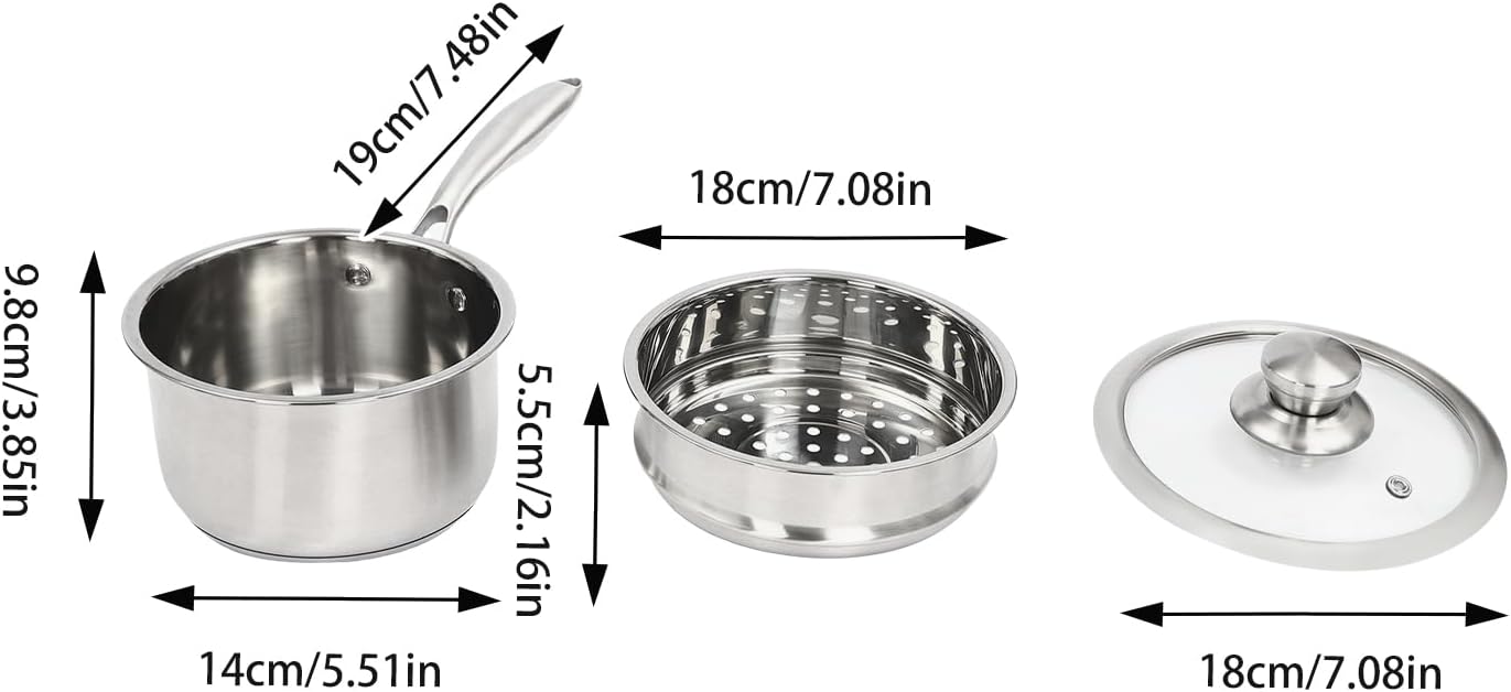 14 Quart Stainless Steel Saucepan with Built-in Steamer