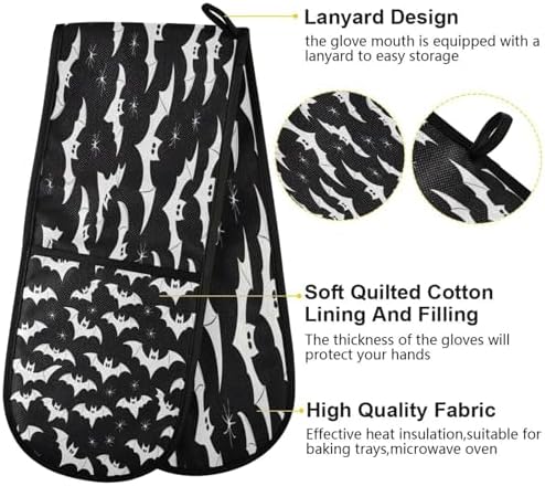 Halloween Pattern Bats Oven Mitts