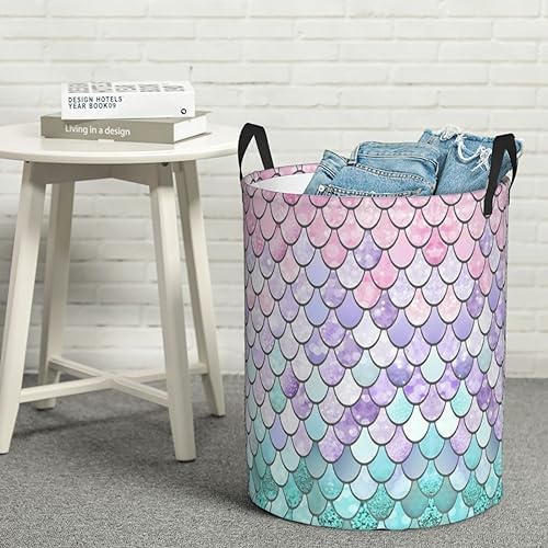 Mermaid Fish Scales Collapsible Laundry Hamper