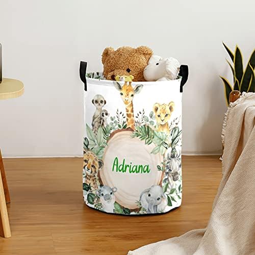 Personalized Safari Animal Laundry Basket for Home Kitchen