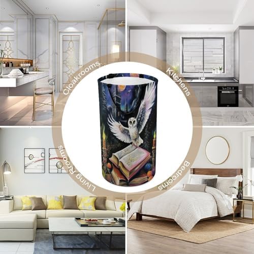 Owl Flying Over Magic Book Large Laundry Hamper