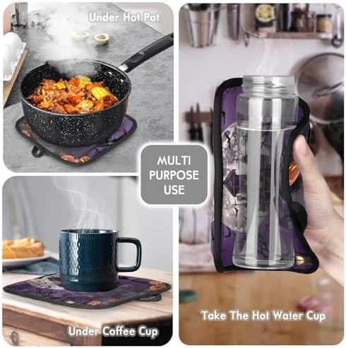 Compact Halloween Oven Mitts and Pot Holder Set