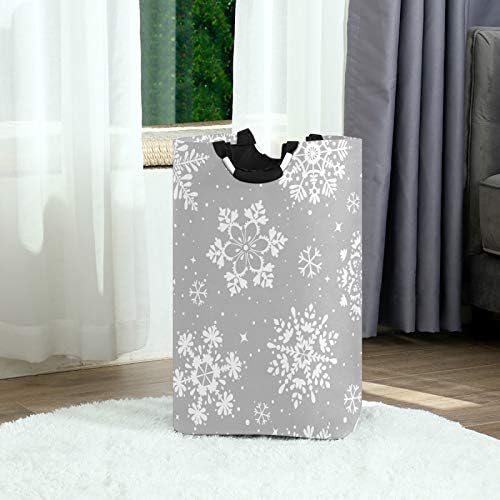 SUSIYO Winter Laundry Basket with Snowflakes Design