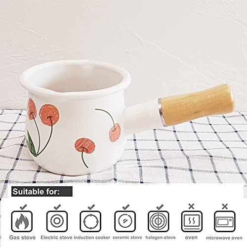 Small Enamel Milk Pot 4-Inch 17 Oz