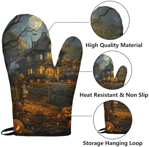 TropicalLife Retro Halloween Oven Mitts Set