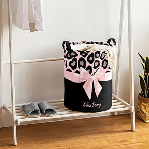 Personalized Pink Leopard Laundry Basket