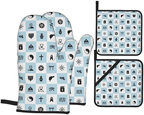 Hanukkah Potholders Sets Heat-Resistant Oven Mitts