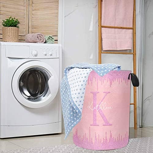 Personalized Kids Room Collapsible Laundry Basket with Handles