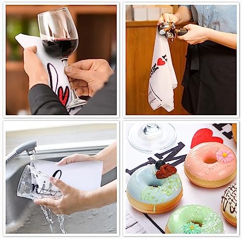 Rtteri 5 Pcs Farmhouse Dish Towels Oven Mitts Set