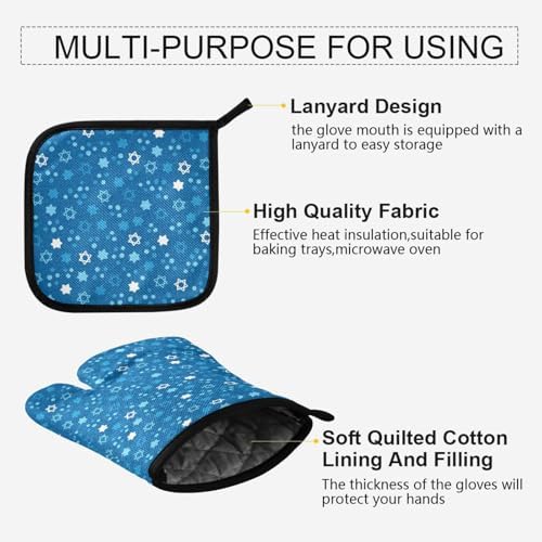 Hanukkah Heat-Resistant 2-Piece Oven Mitt Set