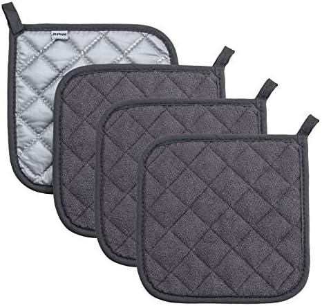 Joyhalo 4 Pack Grey Heat Resistant Pot Holders