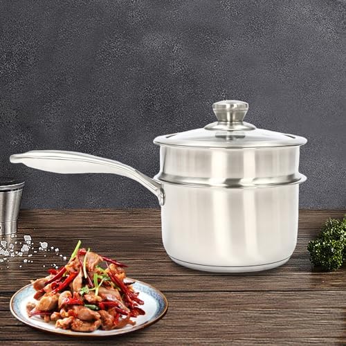 25 Quart Stainless Steel Saucepan with Steamer Basket