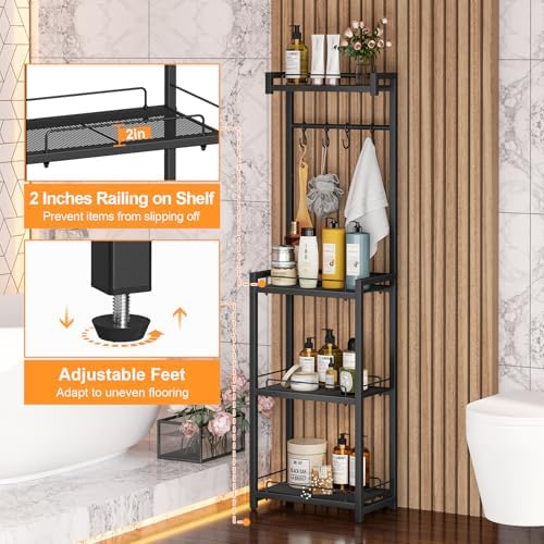 4-Tier Storage Rack Simple Practical Bathroom Organizer