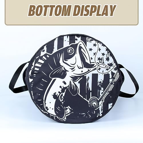 American Flag Bass Fish Multi-Fun Styley Folding Cloth Laundry Basket