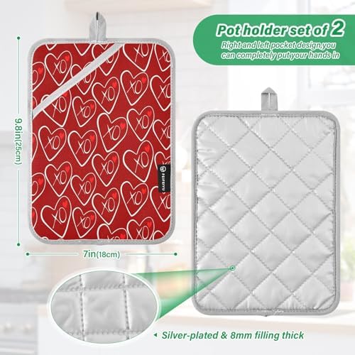 Kcldeci Hearts and XOXO Heat-Resistant 2-Pack