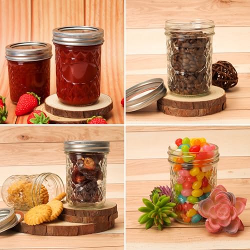 CycleMore Mason Jars 8 oz 24 Pack Canning Set