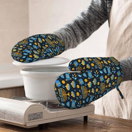 Happy Hanukkah Oven Mitts and Cake Pans 2-Piece Set