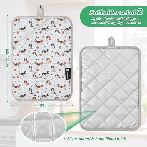 Dalzium 2-Piece Heat-Resistant Potholder Set for Cooking Baking STEMSET