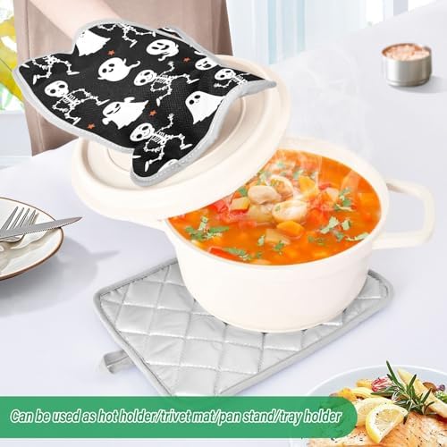 2-Piece Halloween Skeleton Pot Holder Set