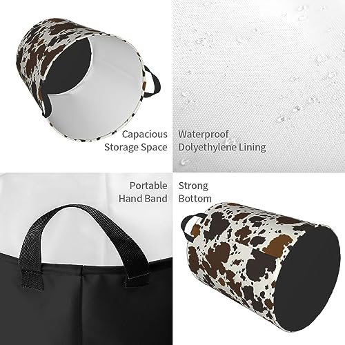 MZERSE Boys Girls Unique Laundry Hamper Basket Brown Skin Milk Cow Print