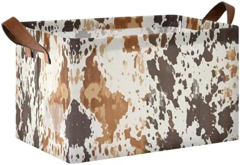 yetetasbin cow print storage basket