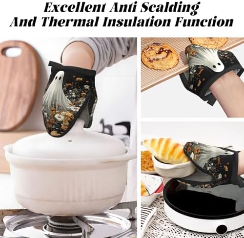 FireDeer Halloween Ghost Mini Silicone Oven Mitts Heat-Resistant FUNctioNal