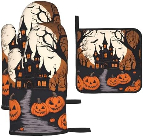 YYHHAOFA Oven Mitts Pot Holder Set Durable Heat-Insulating for Baking Cooking