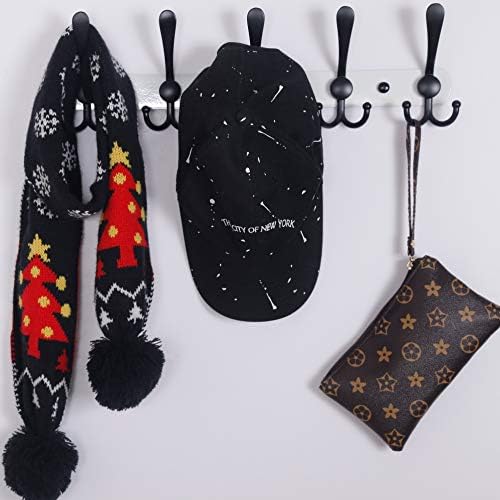 Dseap Wall Mounted Coat Rack with 5 Tri Hooks