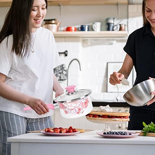 Convenient Non-Stick Enamel Saucepan Small Pot with Lid
