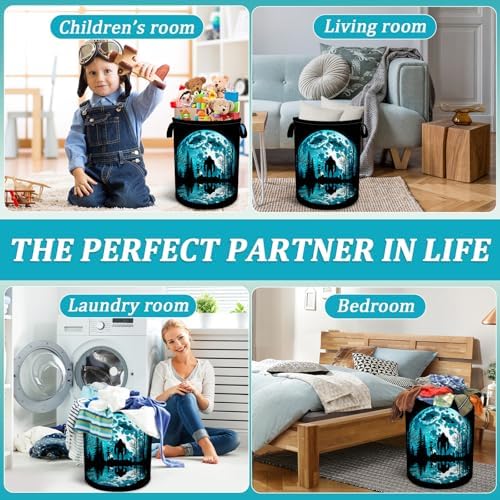 Bigfoot and Alien Laundry Basket 157x196 Foldable Waterproof Hamper