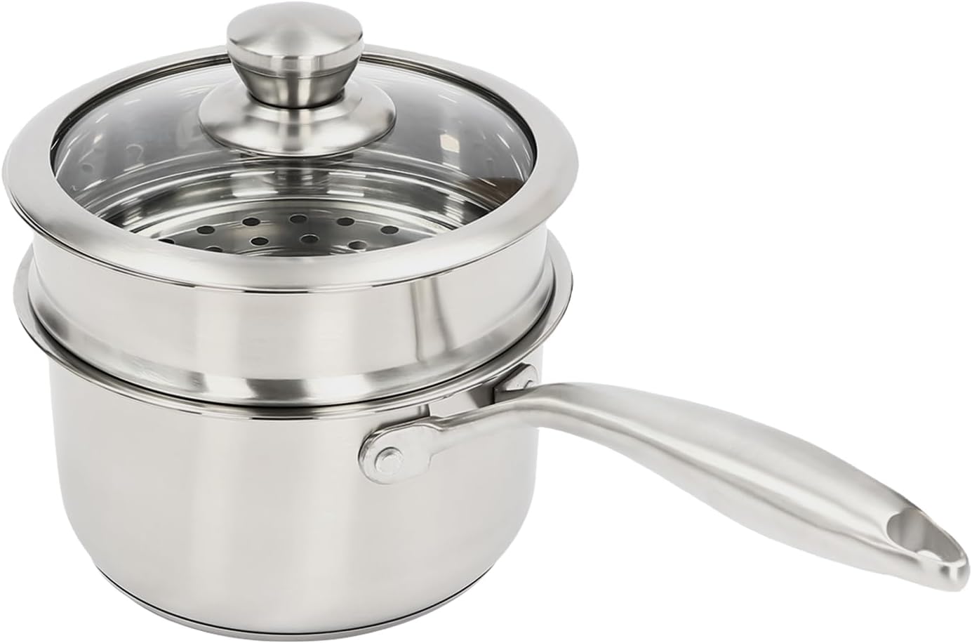 14 Quart Stainless Steel Saucepan with Built-in Steamer