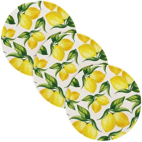 ALAZA Eating on the Farm Style Hot Pots Trivets Set of 3