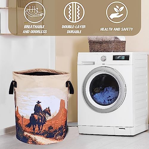 Western Cowboy Style Folding Laundry Basket