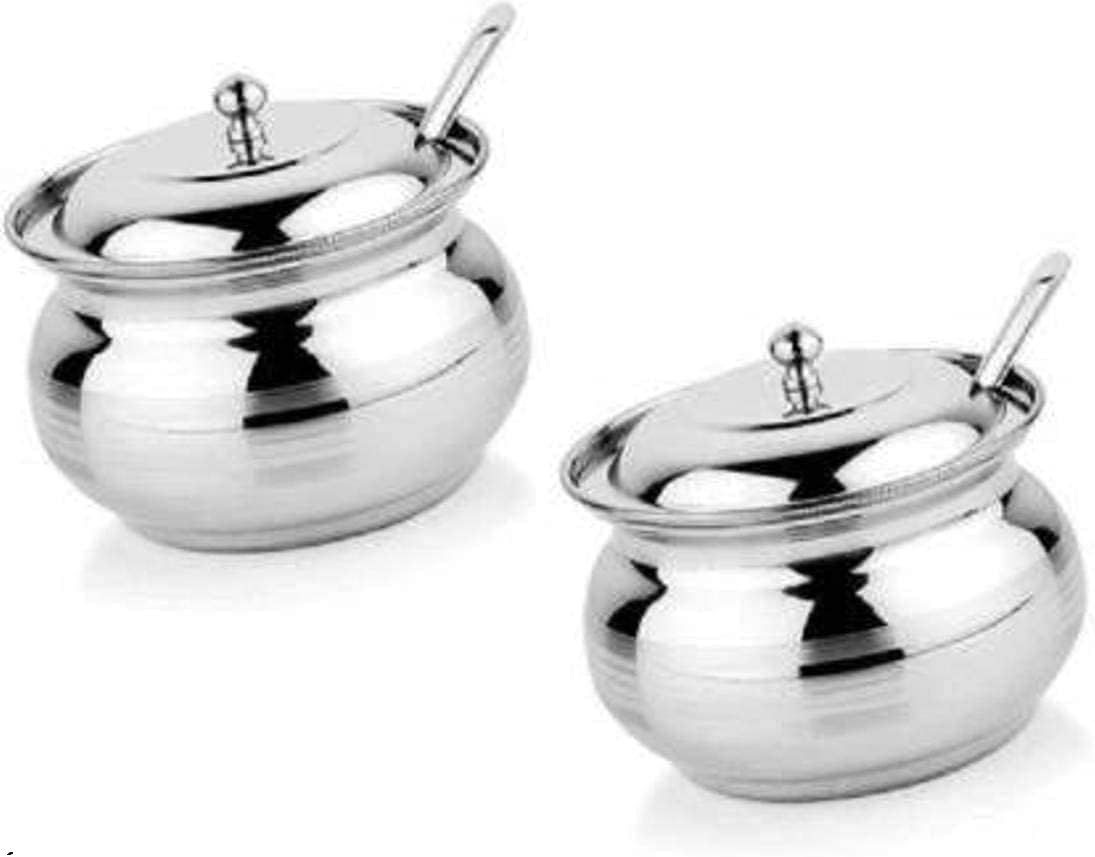 Stainless Steel Ghee Pot Set 250ml Home Kitchen