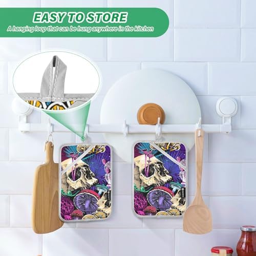 Halloween Mushrooms Pot Holder Non-Slip 2Pcs Set