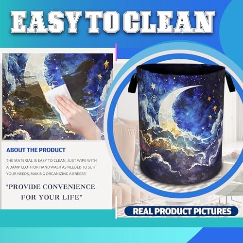 RKYAFFERISMA Night Moon Foldable Laundry Basket
