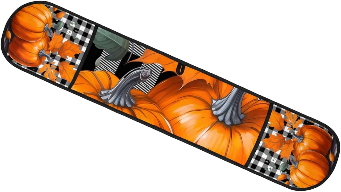 Halloween Pumpkin Plaid Oven Mitts Heat Resistant Gloves for Cooking Grilling Homeuse