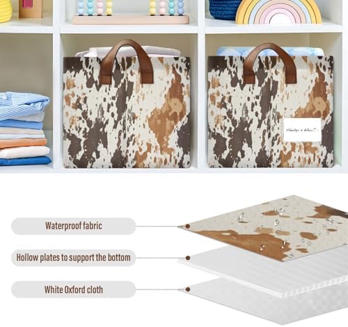 yetetasbin cow print storage basket