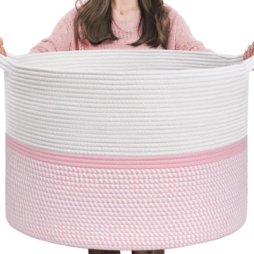 Chicvita XXL Cotton Rope Basket Pink - Keep Everything in Sight Style