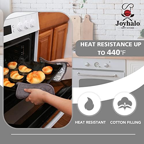 Joyhalo 4 Pack Grey Heat Resistant Pot Holders