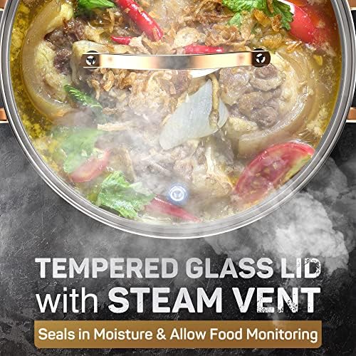 8 Quart Stock Pot with 3-Ply Stainless Steel - Easy Cooking Solution