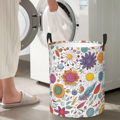 Feathered DreamsLaundry Basket on White Oxford Cloth
