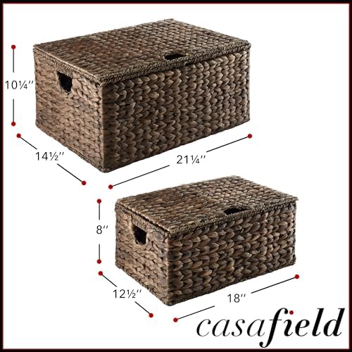 Casafield Water Hyacinth Storage Basket Set Eco-Friendly Stylish Multipurpose Organizer