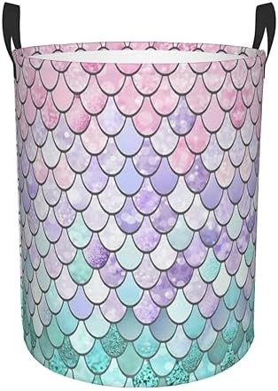 Mermaid Fish Scales Collapsible Laundry Hamper