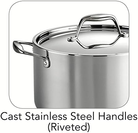 Tri-Ply Clad Stainless Steel 6-Quart Sauce Pot with Lid
