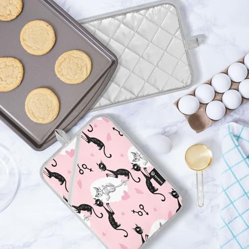 Pair of Heat-Resistant Oven Mitts for Baking Cooking